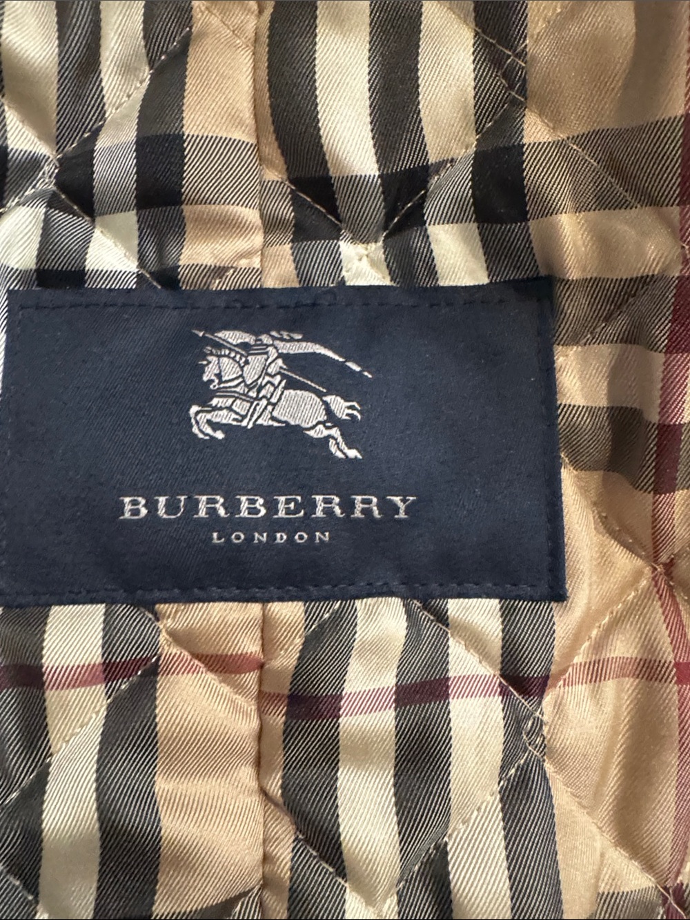 Authentic Burberry Black Plaid-Lined Winter Coat with Rabbit Fur Collar - Picture 11 of 15
